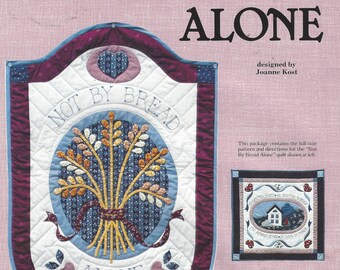 1980s Not By Bread Alone Charming Wall Quilt Pattern Designed by Joanne Kost 22" by 32 1/2" Wall Quilt for Kitchen or Dining Room FF