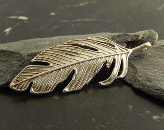 1 silver feather pendant charm