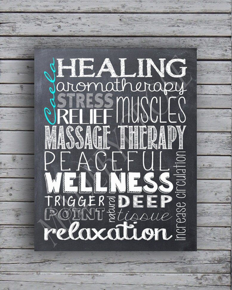 Personalized Chalkboard Massage Subway Art Print