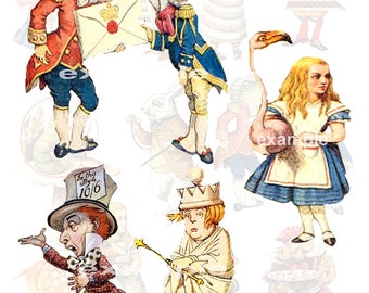 Alice In Wonderland Bits And Pieces Digital Collage Sheet 2