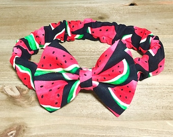 Watermelon Headband Watermelon Bow Headband Watermelon Bow Baby Headbands Baby Girl Bow Headband Baby Headband Baby Girl Headband Baby Bows