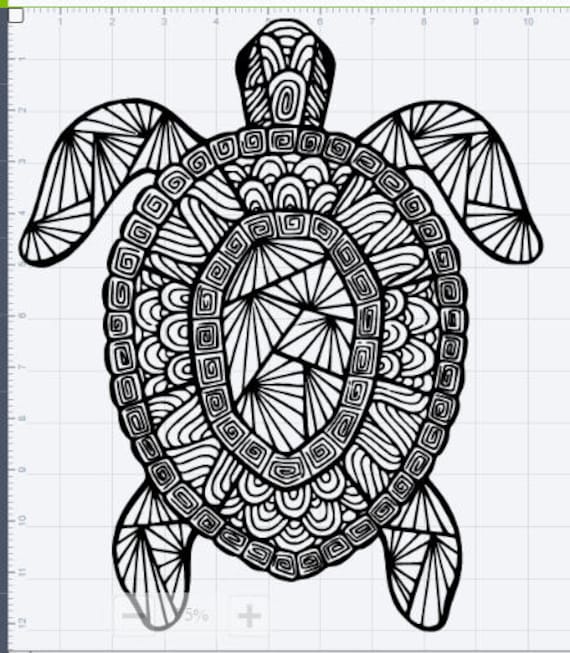 Download Mandala Sea Turtle Design SVG EPS DXF Studio 3 Cut File