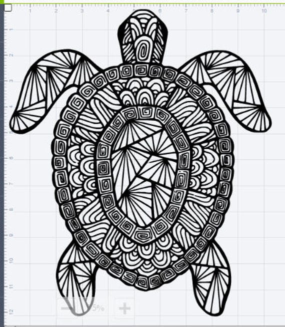 Download Mandala Sea Turtle Design SVG EPS DXF Studio 3 Cut File