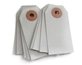 SALE ~ Small Gray Parcel Tags 25 Count | Gray Shipping Tags | Grey Parcel Tags | Grey Shipping Tags | Gray Gift Tags | 2 3/4" x 1 3/8"