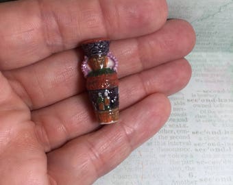 Fancy Collector's Art PORCELAIN - Asian Vase Chinese Export China - French Feve Feves Porcelain Doll House Miniatures U100