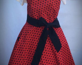 Flirty Sweetheart Retro Red With Black Polka Dot for Women