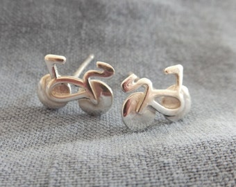 Sterling Silver Bicycle Earrings