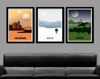 Force Inspired - Star Wars Inspirited - Minimalist Poster Set - Movie Poster - Home Decor