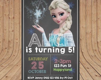 Personalised Elsa or Anna FROZEN Birthday Party Invitation DIGITAL You Print