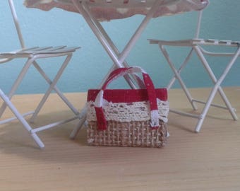 Miniature Polka Dot Tote Bag (1:12th Scale)