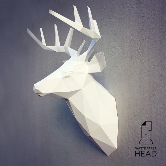 19 papercraft deer head 3 printable digital template