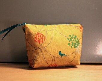 Yellow Bird Zipper Pouch