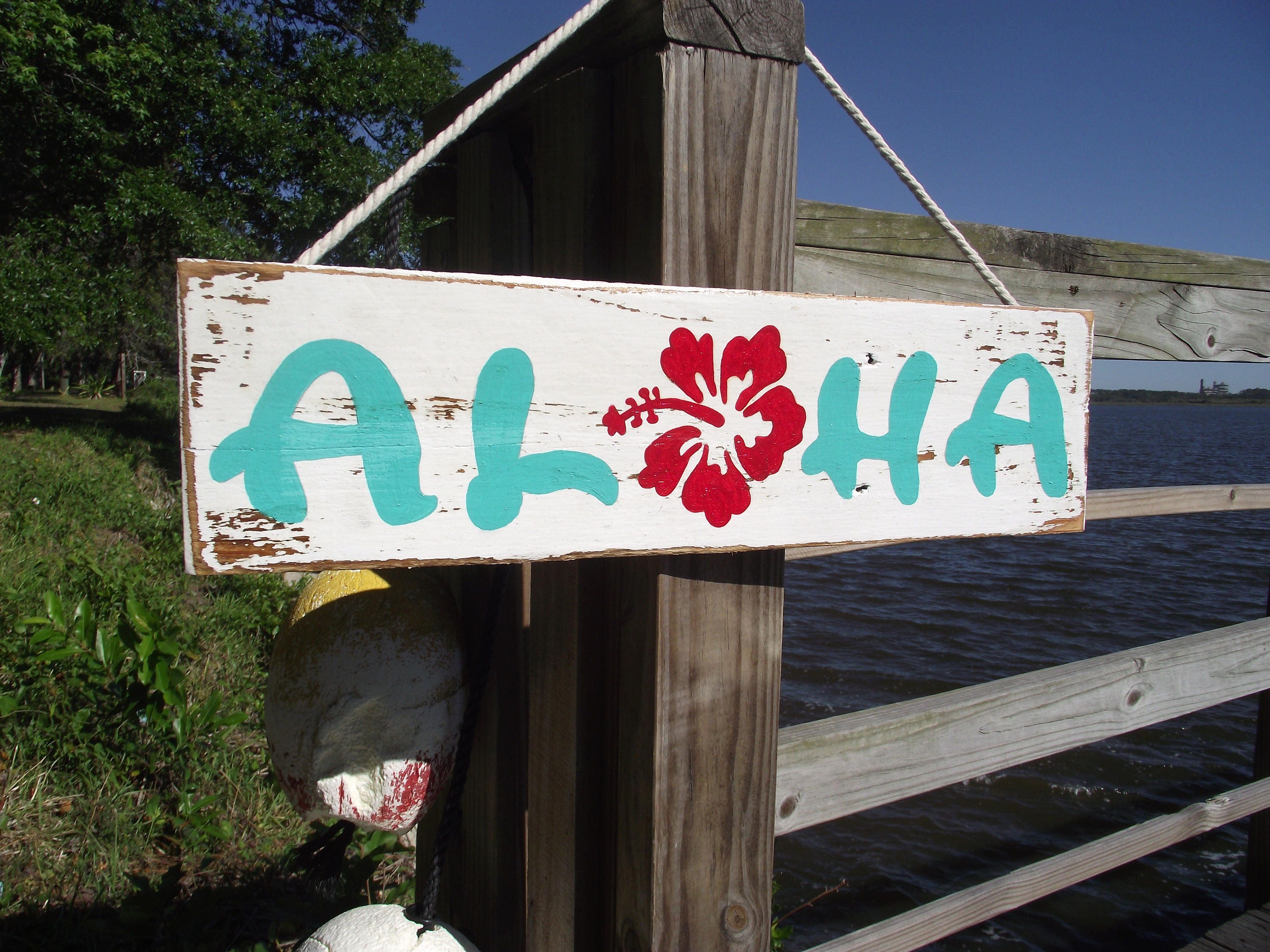 Aloha wood pallet sign Rustic Hawaiian sign Hawaiian Aloha