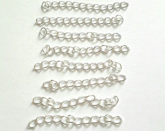 10 chains of silver metal extension + - 5cm