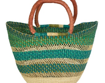 Ghana Bolga U Shopper Tote Basket