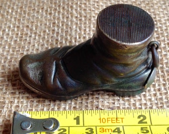 Vintage Vesta Boot, Novelty plated Brass Match case with striker circa 1900s