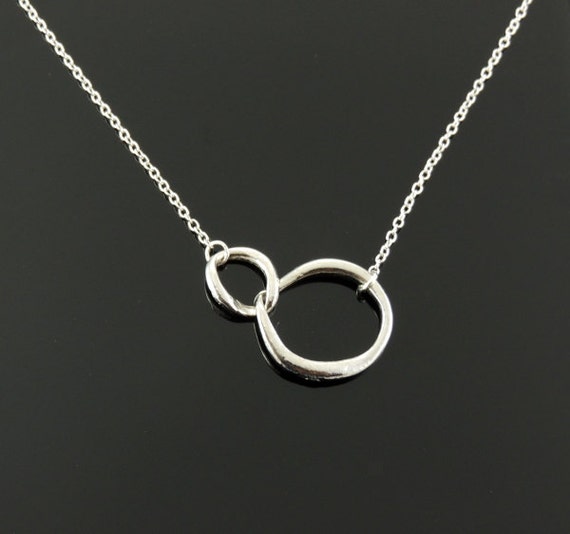 Items similar to Infinity Double Circle Pendant Necklace. Forever Love