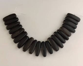 Black Horn Stick Beads from The Philippines - 21 Beads