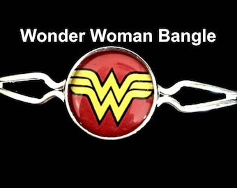 Wonder Woman bangle bracelet,wonder woman,bangle bracelet,bracelet,jewelry,necklaces,earrings,wonder woman,gifts,birthday,theme,charms