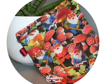 Garden GNOME - Lenniestories pouch cosmetics / Make-up bag / Birthday gift for him and her case pouch