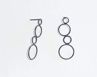Contornos Four Circles silver earrings