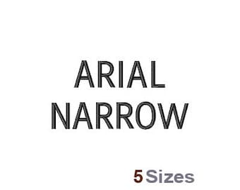 Arial Narrow Font - Machine Embroidery Font - 5 Sizes, Lettering, Alphabet, Font Set, Arial Narrow Font
