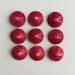 Vintage Buttons - Rose Red Carved Celluloid Dome Shaped with Metal Shank Backs - Set of 9 - 1 inch Buttons - Knitting, Sewing, Crafting