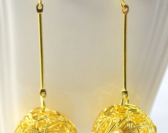 Birdcage earrings gold