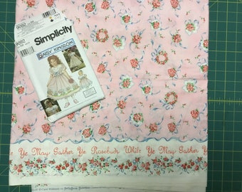Daisy Kingdom Girls Dress Pattern Sizes 5-8 + 4 yards fabric