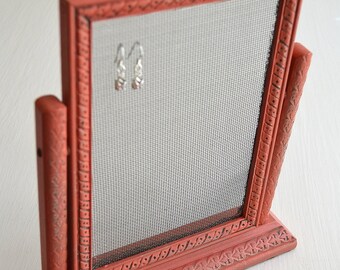 Foto da tavolo Vintage rosso telaio orecchino organizzatore titolare