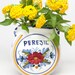 Vintage PEREJIL Portugal Art Wall Pocket Vase, Antique Hand Painted Cottage Chic, Parsley, Flowers