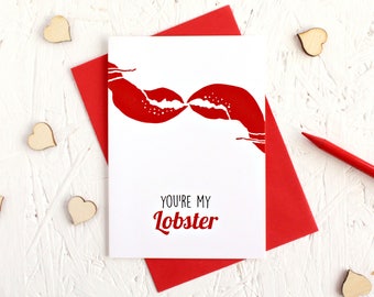 You're my Lobster, Valentine's Day Card, You're my Lobster Card, Valentine's Day, Anniversary Card, Card for Him, Card for Her, Lobster Card
