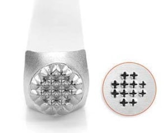 ImpressArt Metal Design Stamp, 6mm Small Cross Texture Design Jewelry Leather Wood PMC Metal