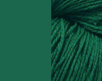 Wool yarn, sea green, bulky 2-ply worsted pure wool knitting yarn 50g/65m cake
