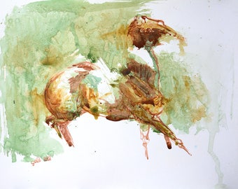 Acrylic Painting of a Canter Horse, Contemporary Original Fine Art, Horse Portrait, Animal Art