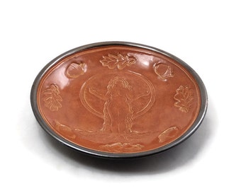 Goddess Autumn Gaia Offering Bowl Handmade Pottery Autumn Gaia