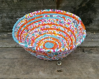 Confetti Fabric Coiled Basket