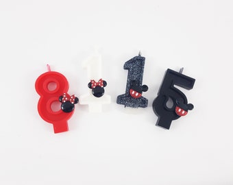 Mickey and Minnie Number Candles