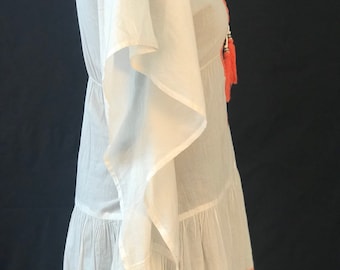 White Poncho with embroidery