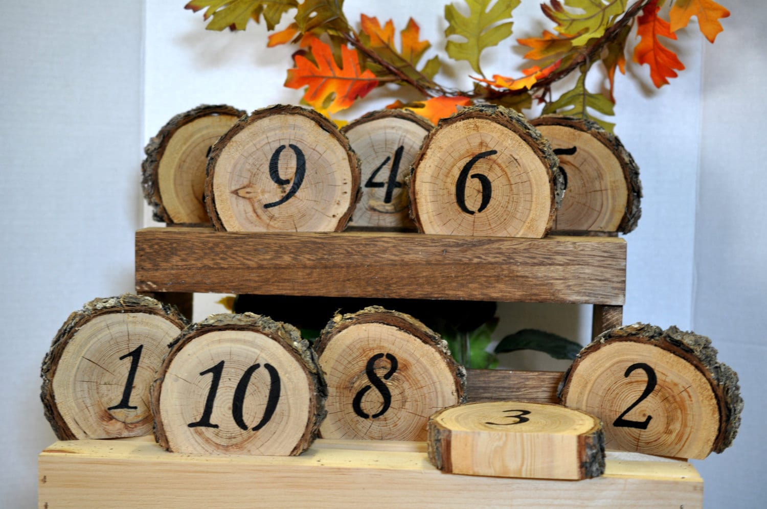 wood wedding table numbers        
        <figure class=