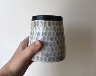 G L A C I E R: wheel thrown ceramic matcha tumbler