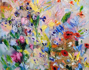 Original painting Floral oil painting Abstract art Flower oil painting Modern art Ukrainian art