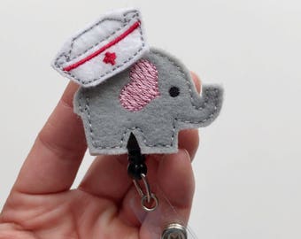 Elephant Badge Reel, Nurse ID Tag, Nurse Badge Reel, Cute Badge Reel, Nursing Badge Reel, Badge reel, Badge Clip, Badge Holder Retractable