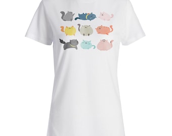Cute Cats Cat Lovers Funny Novelty Ladies T-shirt b247f