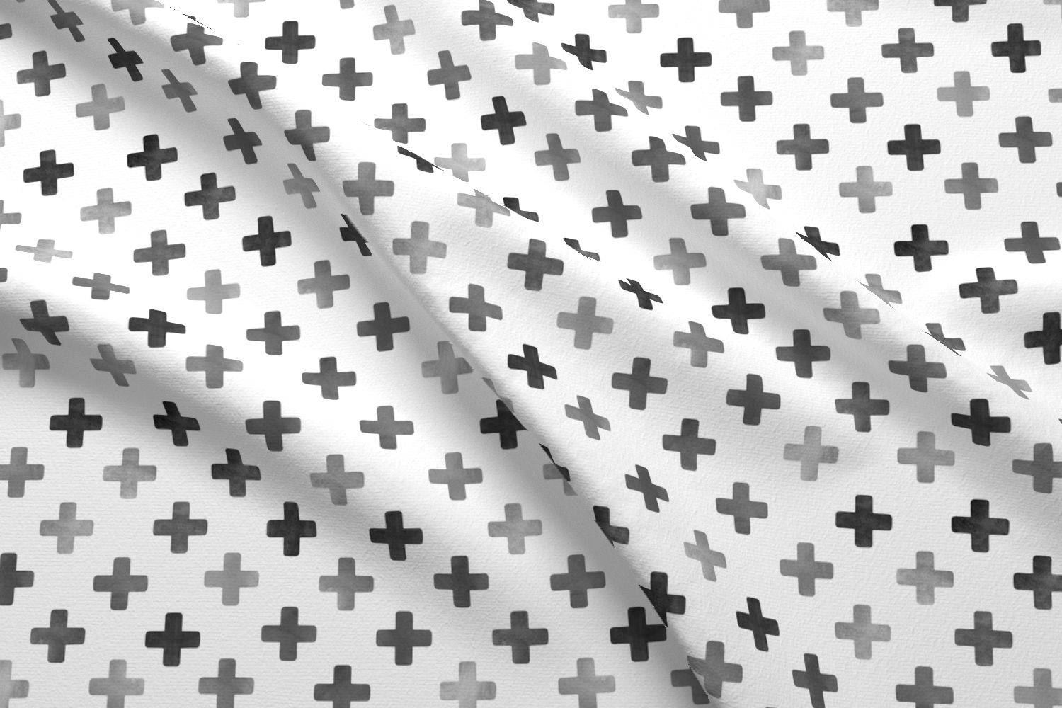 Swiss Cross Fabric Swiss Cross Pattern Grey On White By