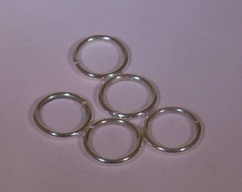 Pearl open ring 12mm X 10 silver metal