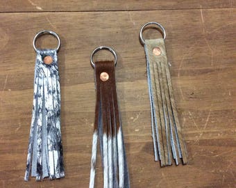 Fringe keychain, leather keychain, tassel keychain, key chain