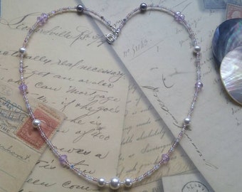 25Inch Necklace W/AustrianCrystals+CrystalPearls