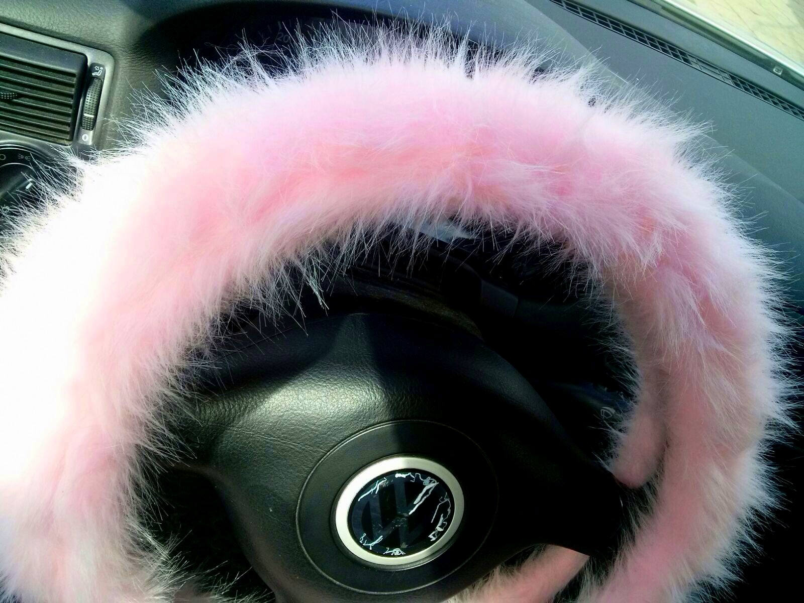 Pink Fuzzy Steering Wheel Cover Car accesories Fuzzy Car