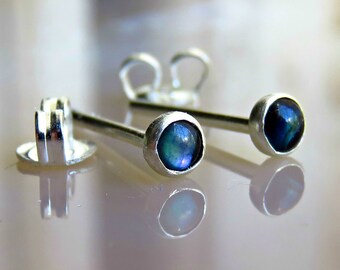 3mm Stud Earring For Men - Sterling Post Earrings - Mens Jewelry - Mens Earring - Gift For Him